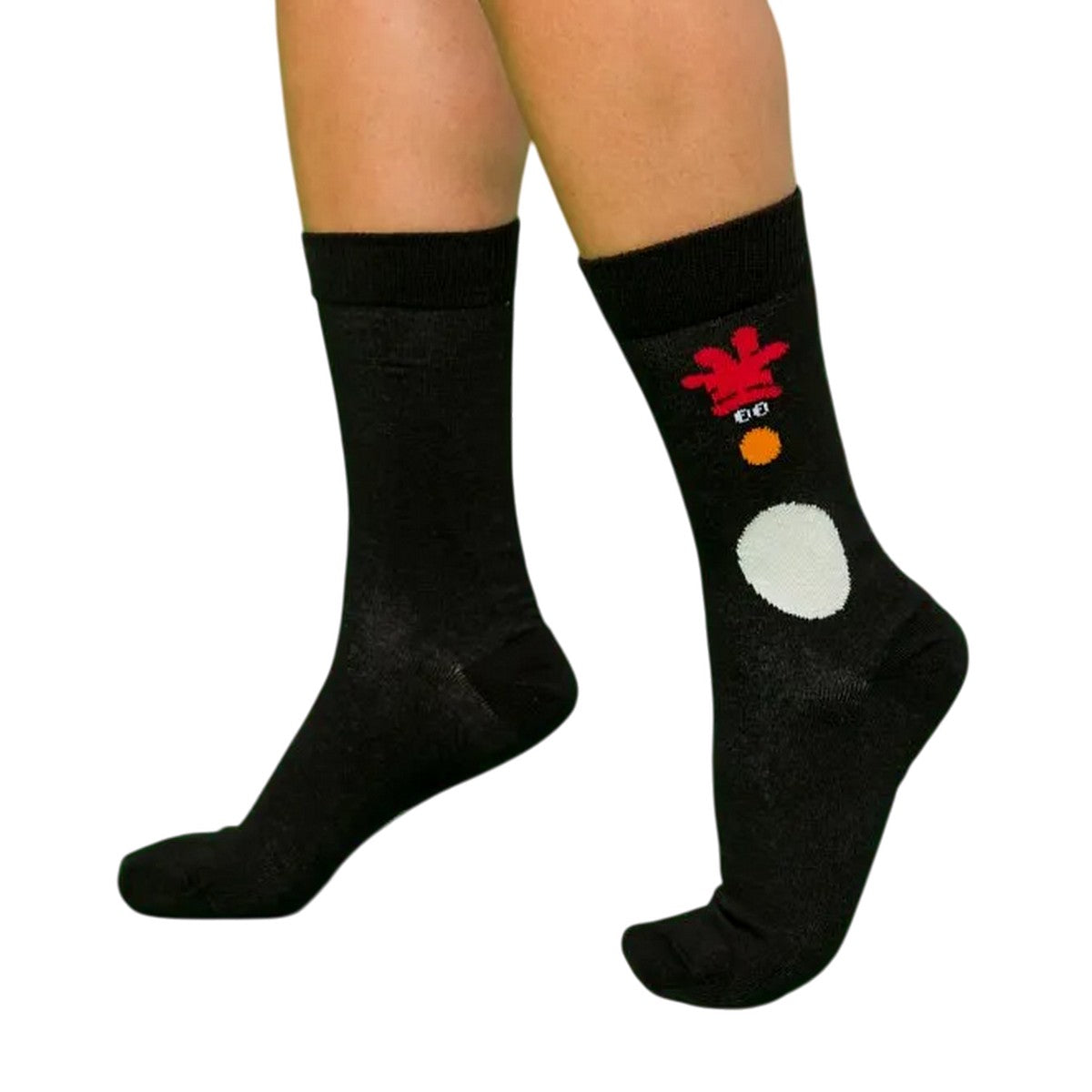 Black-Red - Pack Shot - Wallace and Gromit Unisex Adult Feathers McGraw Crew Socks (Pack of 2)