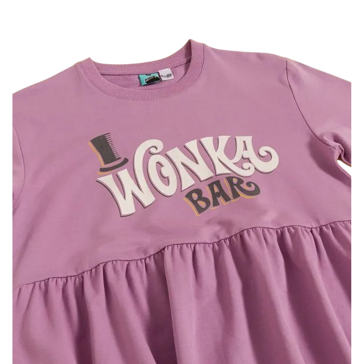 Violet - Side - Wonka Womens-Ladies Chocolate Bar Smock Dress