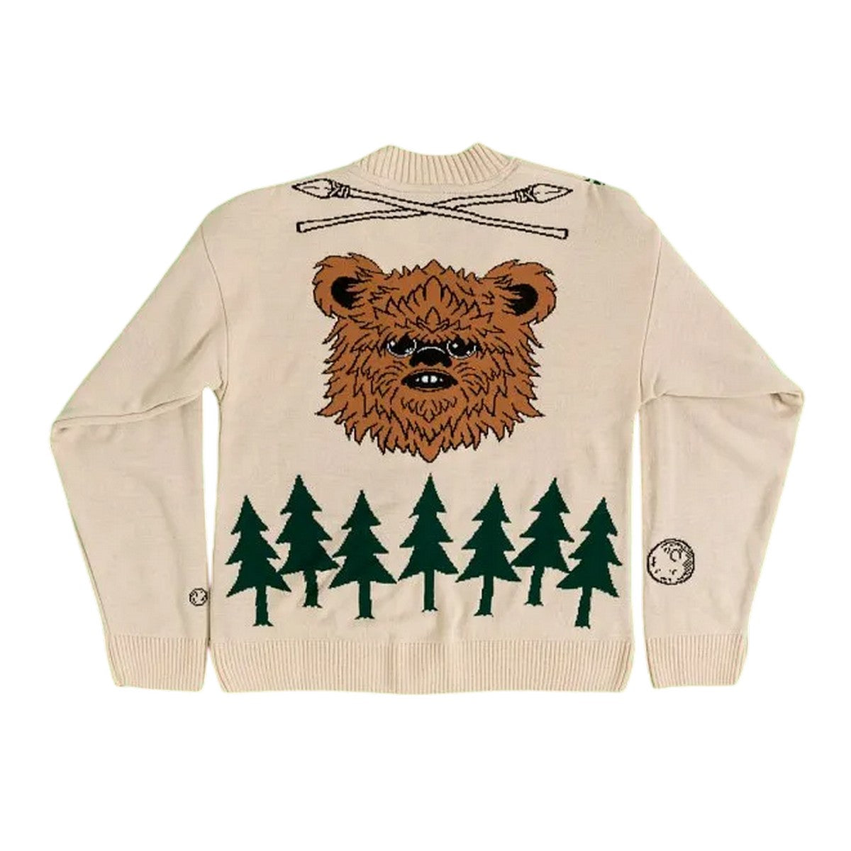 Beige - Back - Star Wars Unisex Adult Ewok Forest Cardigan