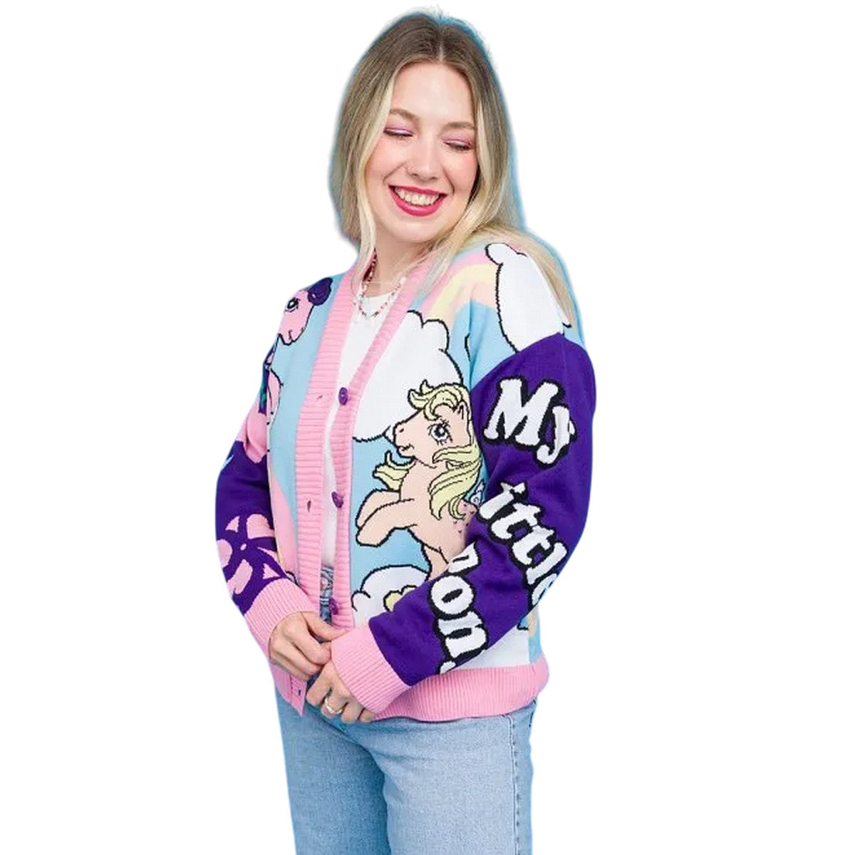 Multicoloured - Front - My Little Pony Unisex Adult Clouds Cardigan
