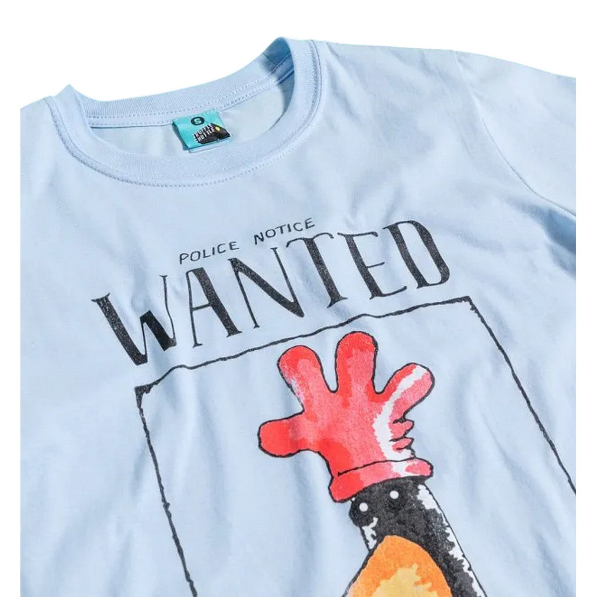 Blue - Back - Wallace and Gromit Unisex Adult Feathers McGraw Wanted Poster T-Shirt