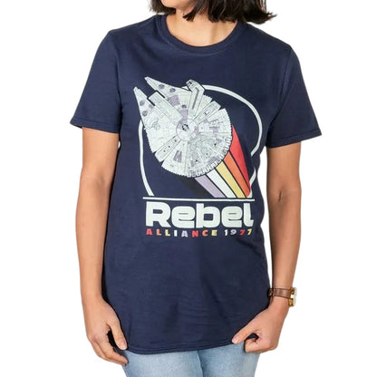 Navy - Side - Star Wars Rebels Womens-Ladies Alliance 1977 T-Shirt