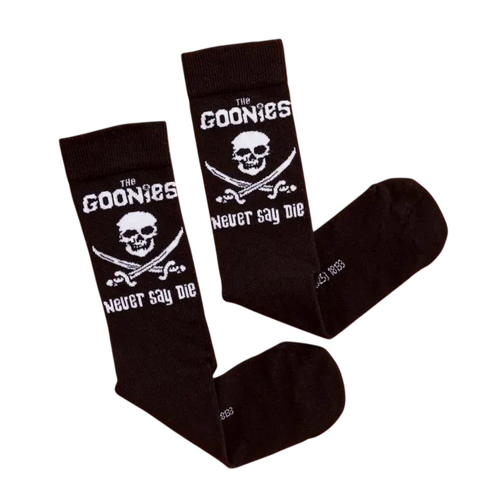 Black-Charcoal - Back - The Goonies Unisex Adult Never Say Die Crew Socks