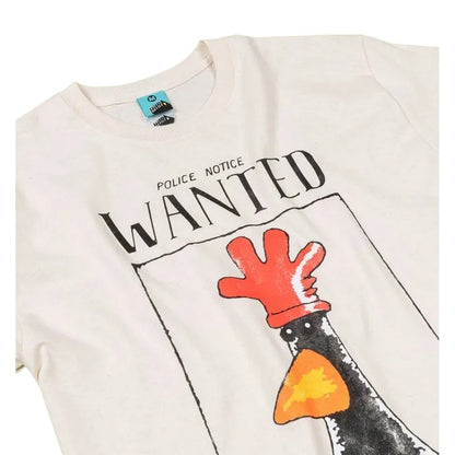 Ecru - Back - Wallace and Gromit Mens Feathers McGraw Wanted Poster T-Shirt