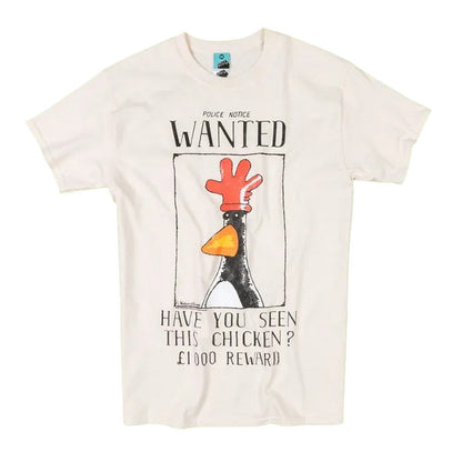 Ecru - Front - Wallace and Gromit Mens Feathers McGraw Wanted Poster T-Shirt