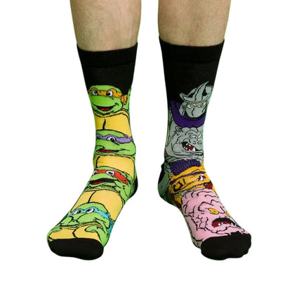 Multicoloured - Side - Teenage Mutant Ninja Turtles Unisex Adult Heroes And Villains Crew Socks
