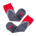 Red-Grey - Side - Jaws Unisex Adult Bite Crew Socks