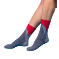 Red-Grey - Back - Jaws Unisex Adult Bite Crew Socks