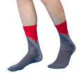 Red-Grey - Close up - Jaws Unisex Adult Bite Crew Socks
