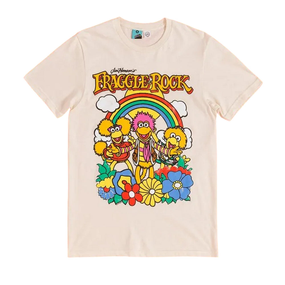 Ecru - Front - Fraggle Rock Unisex Adult Rainbow T-Shirt