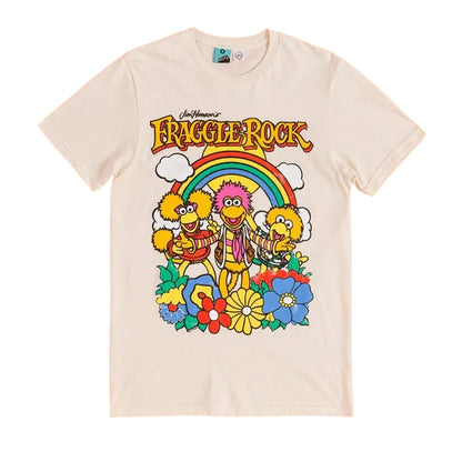 Ecru - Front - Fraggle Rock Unisex Adult Rainbow T-Shirt