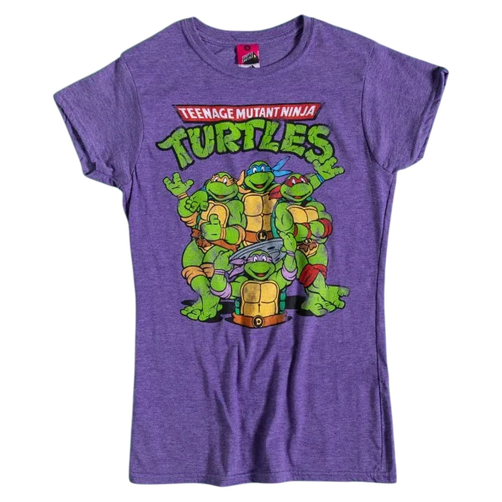 Purple Marl - Front - Teenage Mutant Ninja Turtles Womens-Ladies Classic Fitted T-Shirt