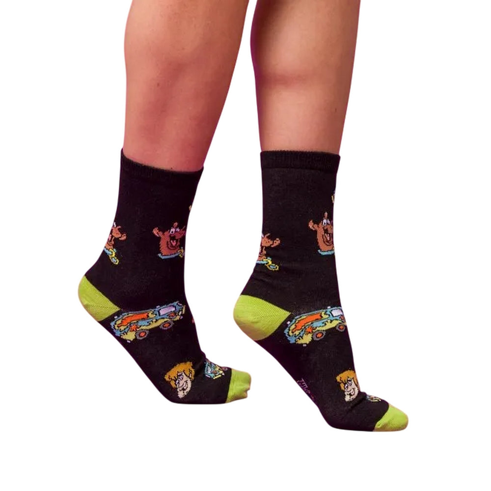 Black-Green - Lifestyle - Scooby Doo Unisex Adult The Mystery Machine Socks (Pack of 2)