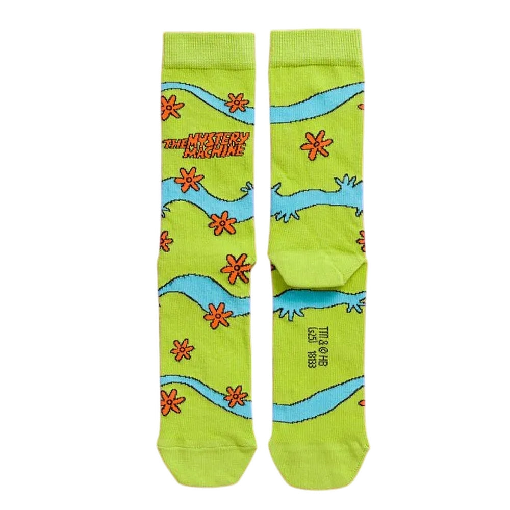 Black-Green - Back - Scooby Doo Unisex Adult The Mystery Machine Socks (Pack of 2)