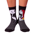 Black-Charcoal - Lifestyle - The Nightmare Before Christmas Unisex Adult Jack and Sally Crew Socks