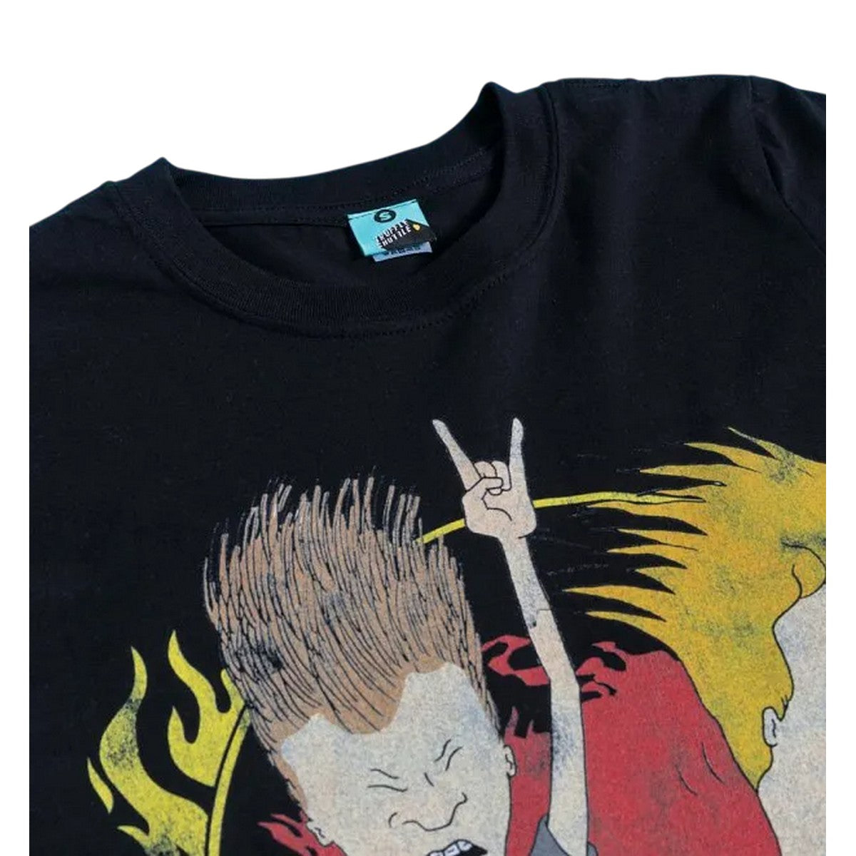 Black - Side - Beavis & Butthead Unisex Adult World Tour 93 Back Print T-Shirt