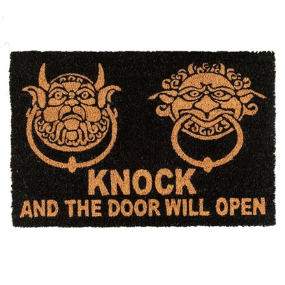 Black-Brown - Front - Labyrinth Knock And The Door Will Open Door Mat