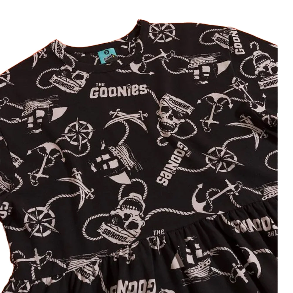 Black - Side - The Goonies Womens-Ladies Pirate Smock Dress