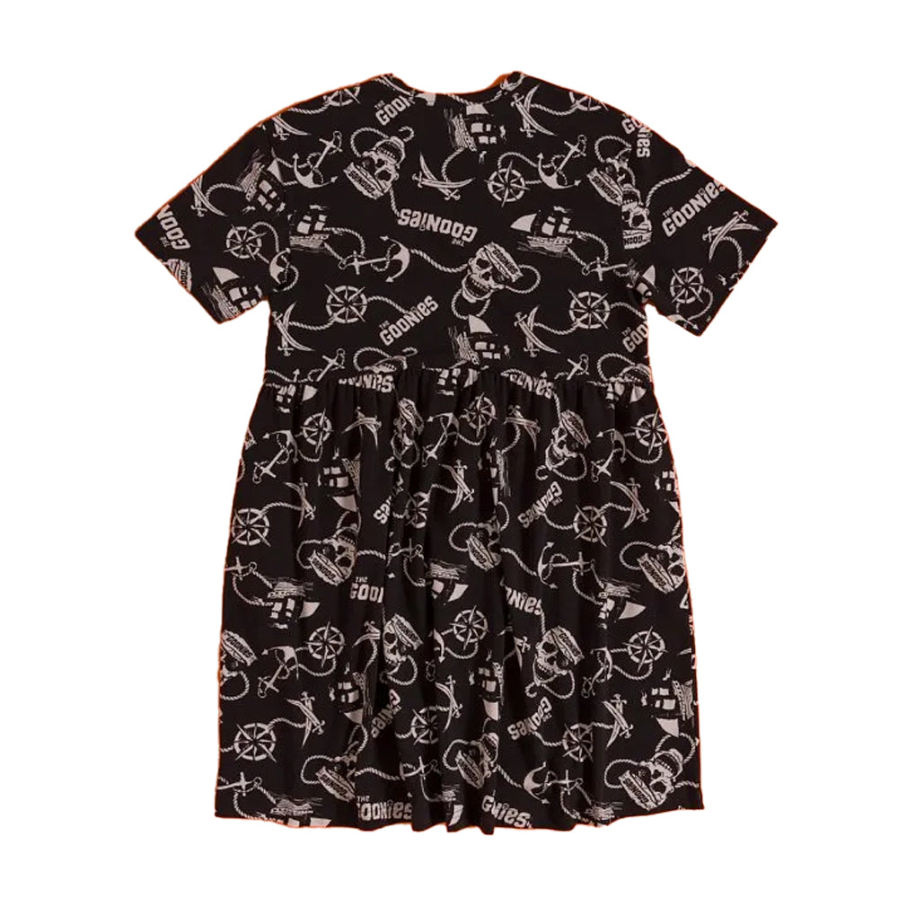Black - Back - The Goonies Womens-Ladies Pirate Smock Dress