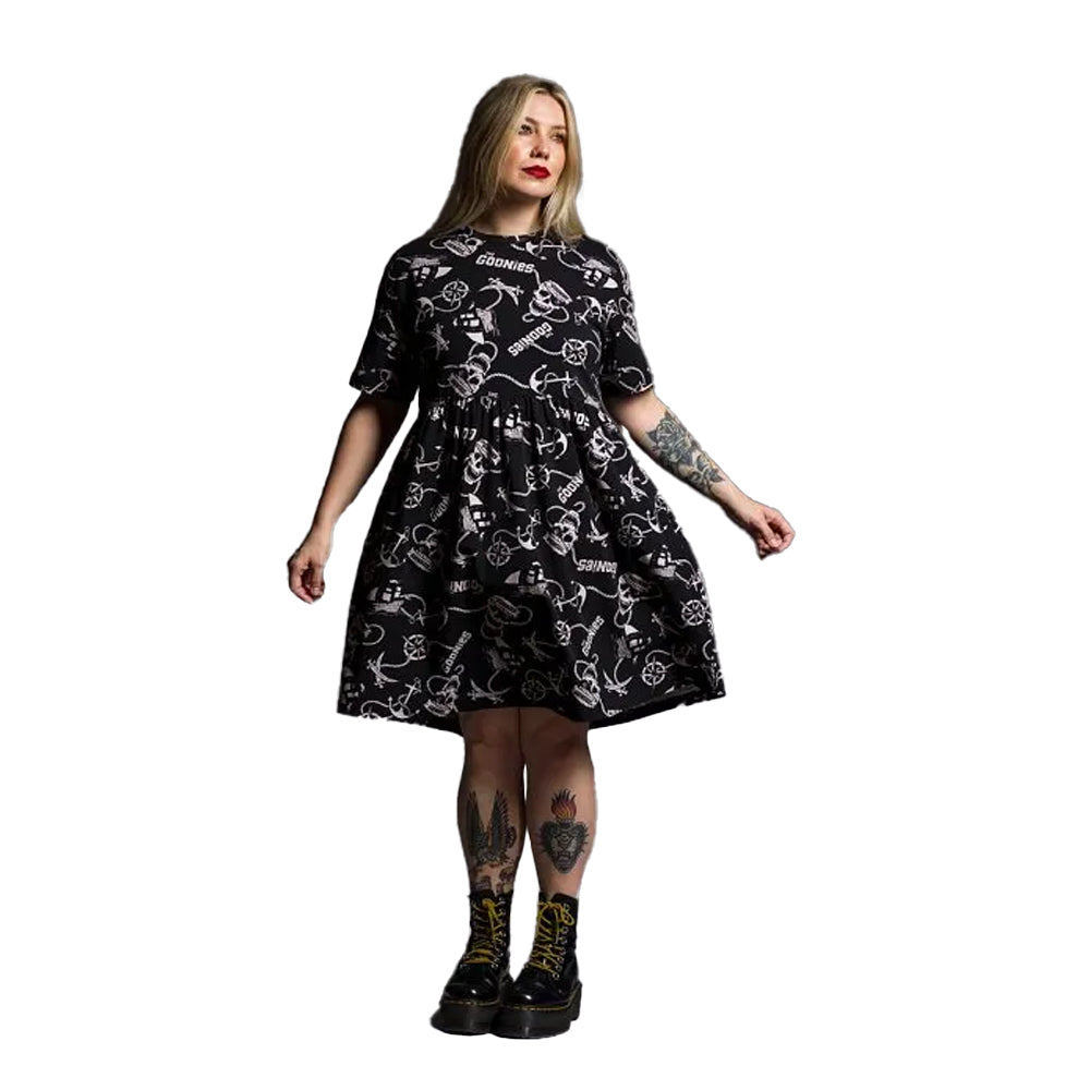 Black - Lifestyle - The Goonies Womens-Ladies Pirate Smock Dress