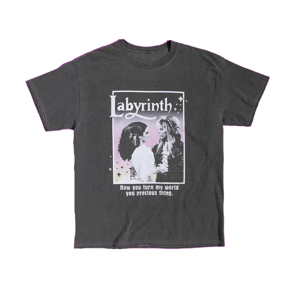 Charcoal - Front - Labyrinth Unisex Adult Precious Thing Vintage Wash T-Shirt