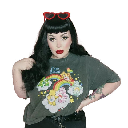 Charcoal - Lifestyle - Care Bears Unisex Adult Cloud Vintage Wash T-Shirt