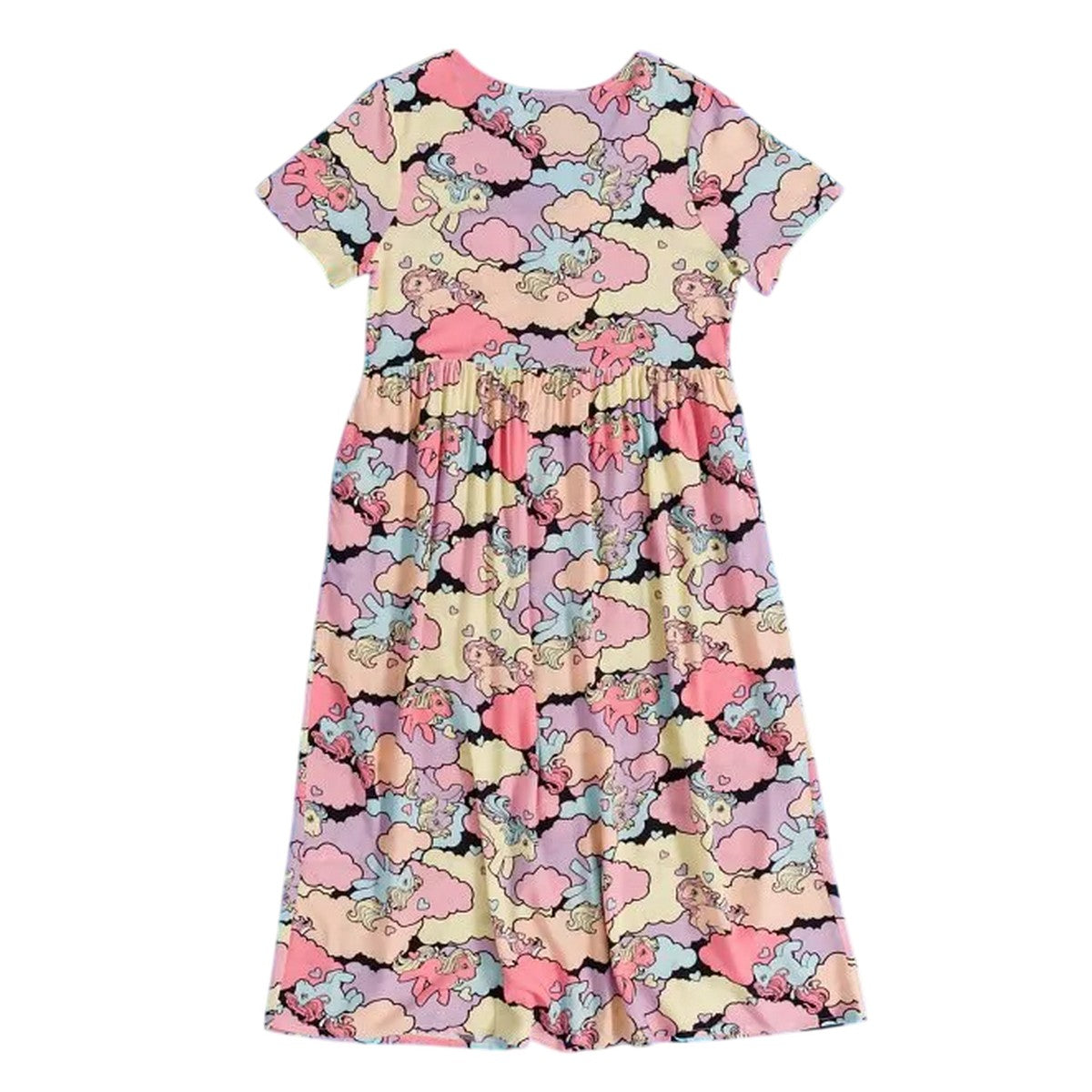 Multicoloured - Back - My Little Pony Womens-Ladies Clouds V Neck Midi Dress