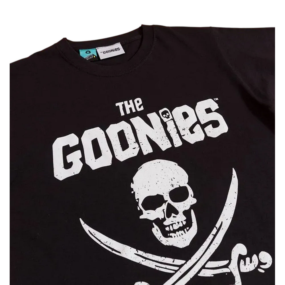 Black - Side - The Goonies Unisex Adult Never Say Die T-Shirt