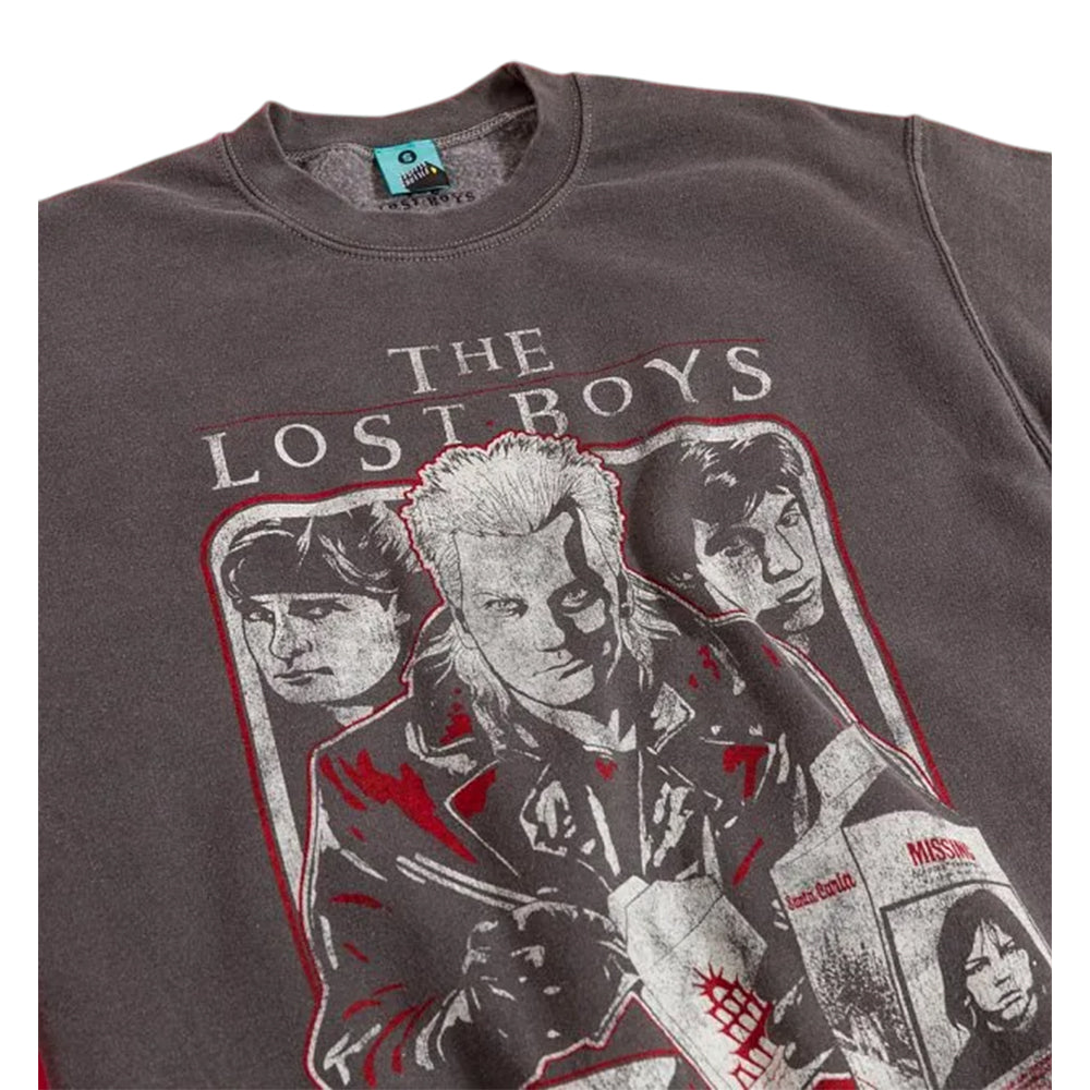 Charcoal - Side - The Lost Boys Unisex Adult Sleep All Day Vintage Wash Sweatshirt