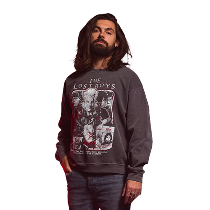 Charcoal - Lifestyle - The Lost Boys Unisex Adult Sleep All Day Vintage Wash Sweatshirt