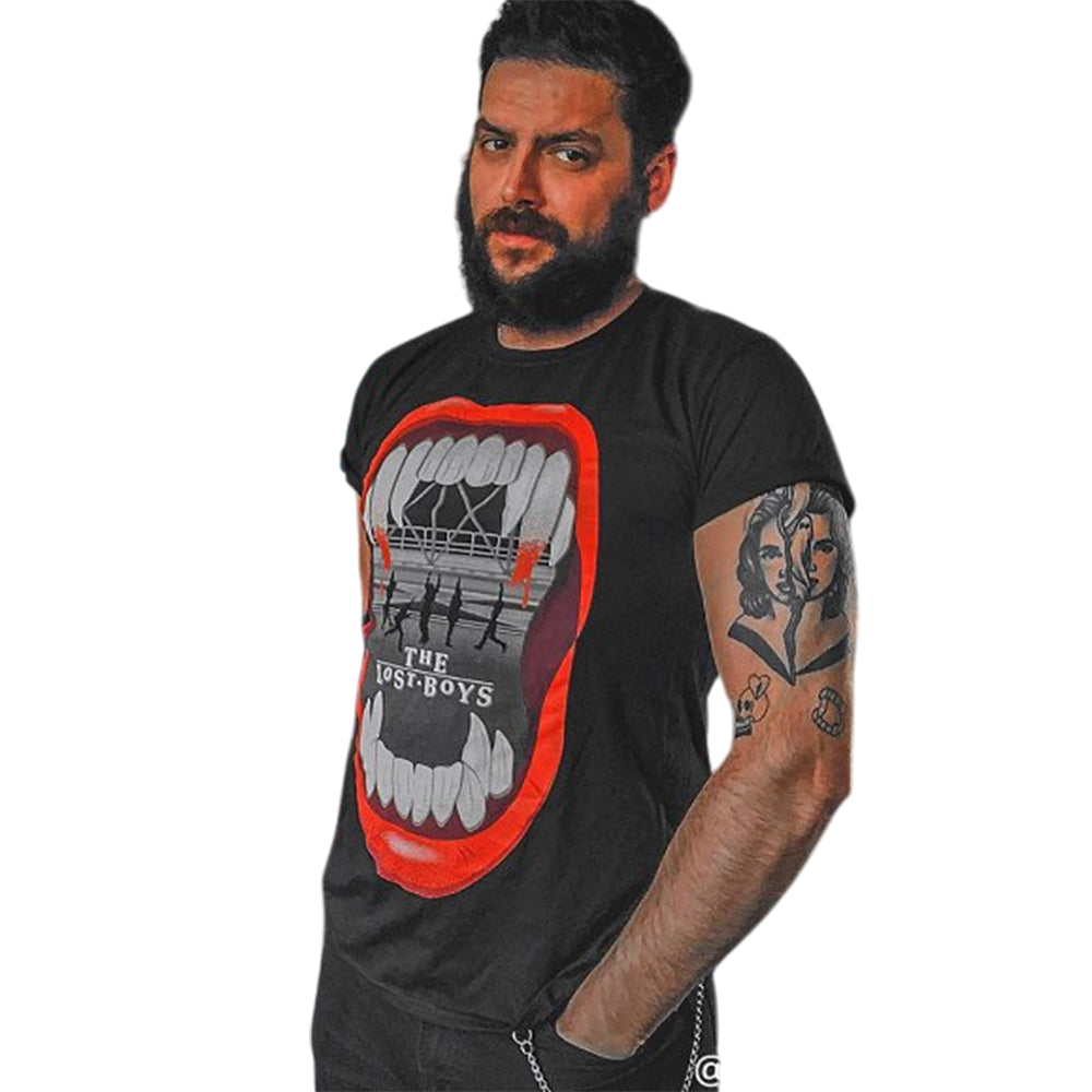 Black - Side - The Lost Boys Unisex Adult Bite T-Shirt
