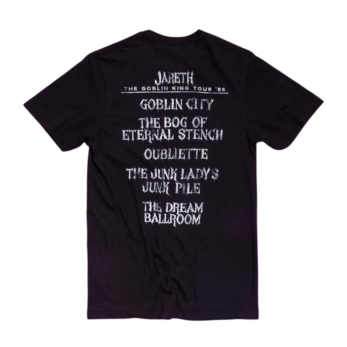 Black - Back - Labyrinth Unisex Adult The Goblin King Tour Back Print T-Shirt