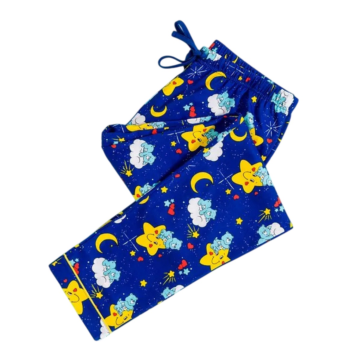 Blue - Side - Care Bears Womens-Ladies Retro Long Pyjama Set