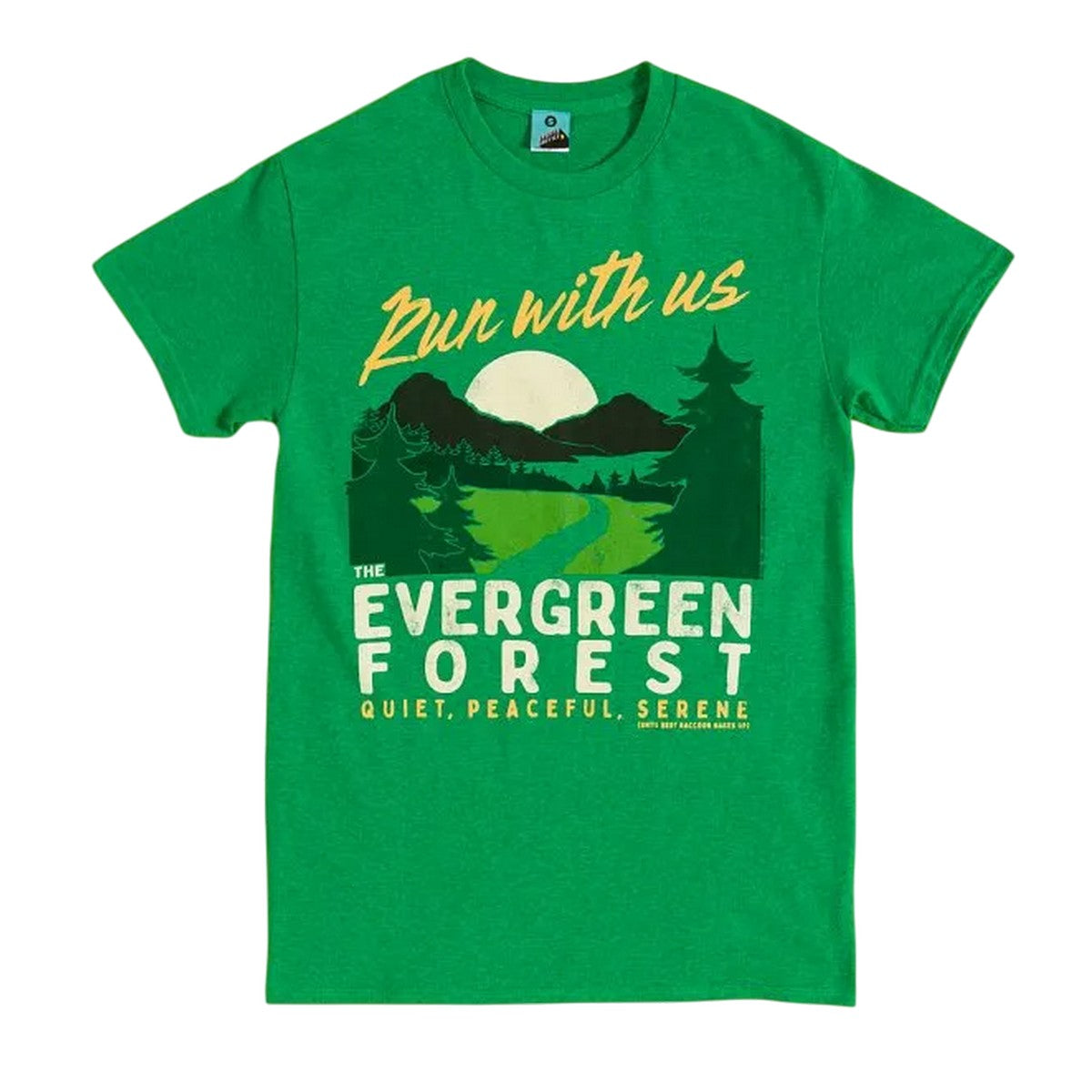 Green Marl - Front - The Raccoons Unisex Adult Evergreen Forest T-Shirt