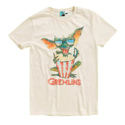 Natural - Front - Gremlins Unisex Adult Popcorn T-Shirt