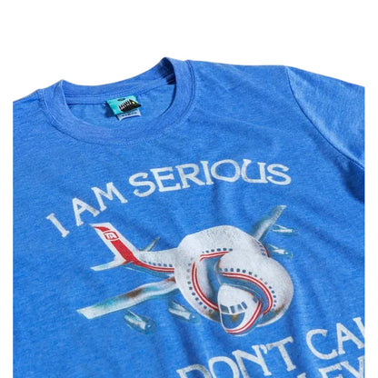 Blue Marl - Back - Airplane Unisex Adult Slogan T-Shirt