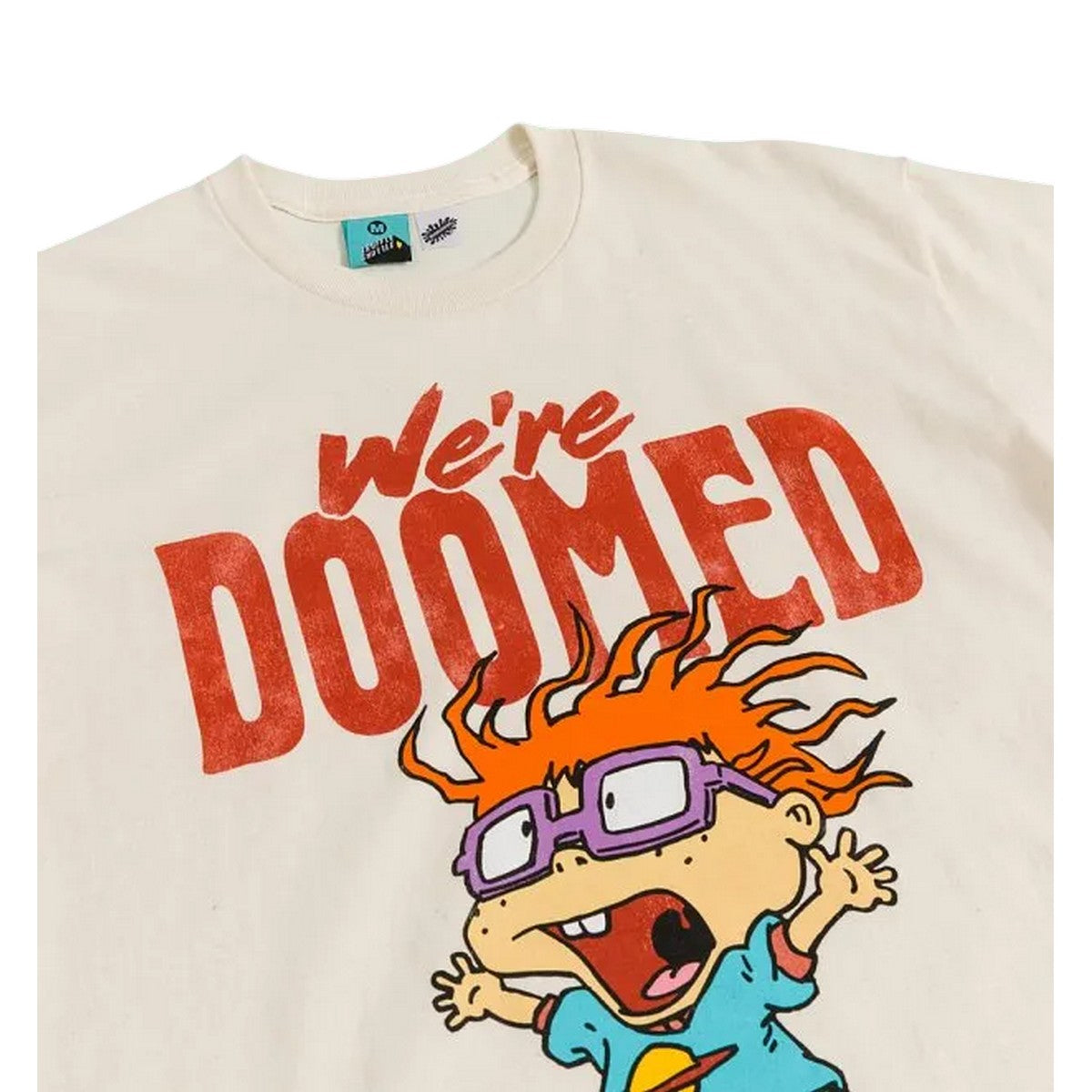 Natural - Side - Rugrats Unisex Adult We´re Doomed Chuckie T-Shirt