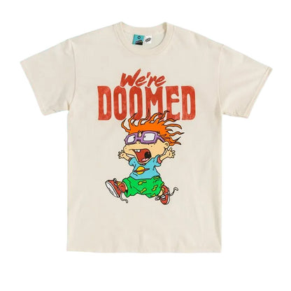 Natural - Front - Rugrats Unisex Adult We´re Doomed Chuckie T-Shirt