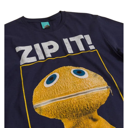 Navy - Side - Rainbow Unisex Adult Zippy T-Shirt