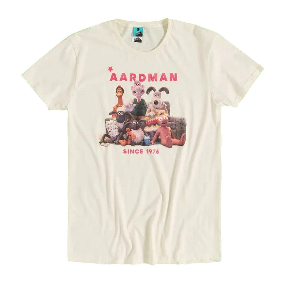 Natural - Front - Aardman Unisex Adult Since 1976 T-Shirt