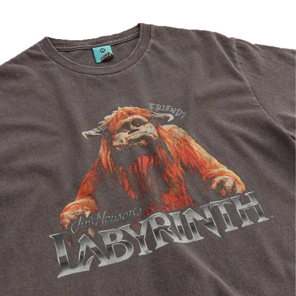 Black-Charcoal - Side - Labyrinth Unisex Adult Friend Ludo Vintage T-Shirt