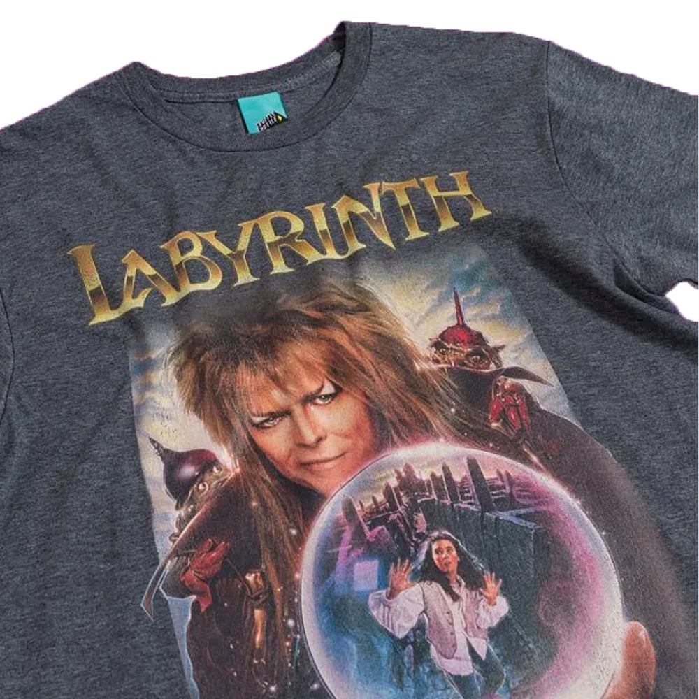Black-Charcoal - Side - Labyrinth Unisex Adult Classic Movie Poster T-Shirt