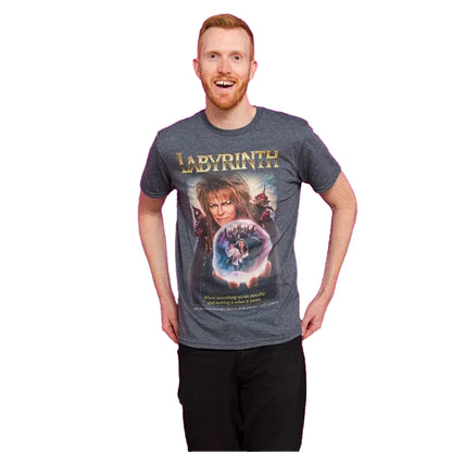Black-Charcoal - Pack Shot - Labyrinth Unisex Adult Classic Movie Poster T-Shirt