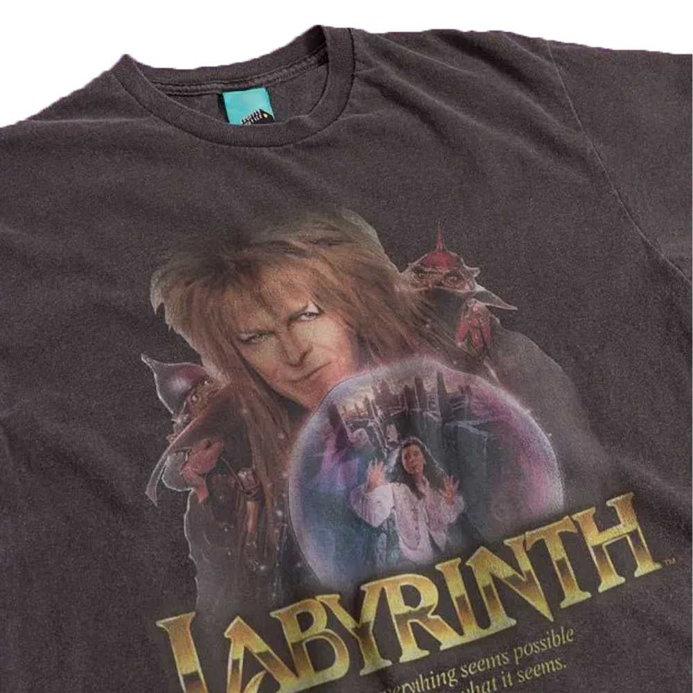 Charcoal - Side - Labyrinth Unisex Adult Jareth The Goblin King Crystal Ball T-Shirt