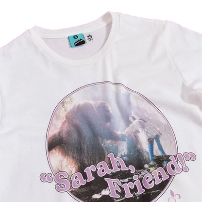 White-Off White - Side - Labyrinth Womens-Ladies Friend Sarah & Ludo Fitted T-Shirt