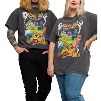 Charcoal - Lifestyle - Scooby Doo Unisex Adult Where Are You Vintage Wash T-Shirt