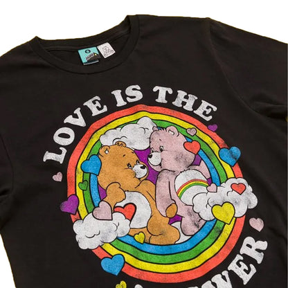 Black - Side - Care Bears Unisex Adult Love Is The Answer Pride T-Shirt