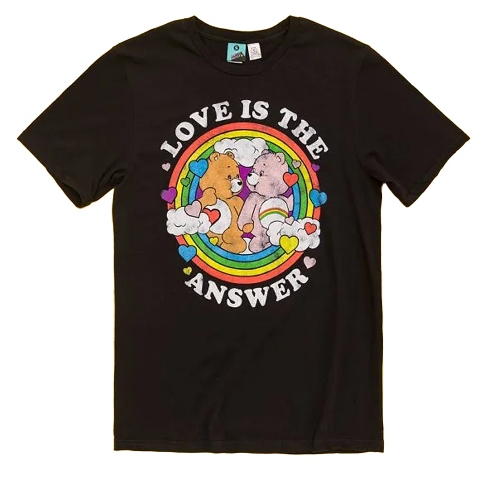 Black - Front - Care Bears Unisex Adult Love Is The Answer Pride T-Shirt