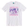 White - Front - Gremlins Unisex Adult Cyber Stripe & Gizmo T-Shirt