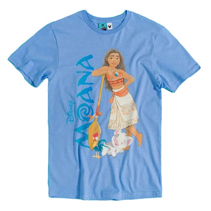 Blue - Front - Moana Unisex Adult Cotton T-Shirt